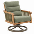 Fotel obrotowy 82 x 88 x 95 cm zielony drewniany do salonu