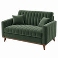 Sofa dwuosobowa 150 x 85 x 88 cm zielona z tapicerką aksamitną w stylu retro
