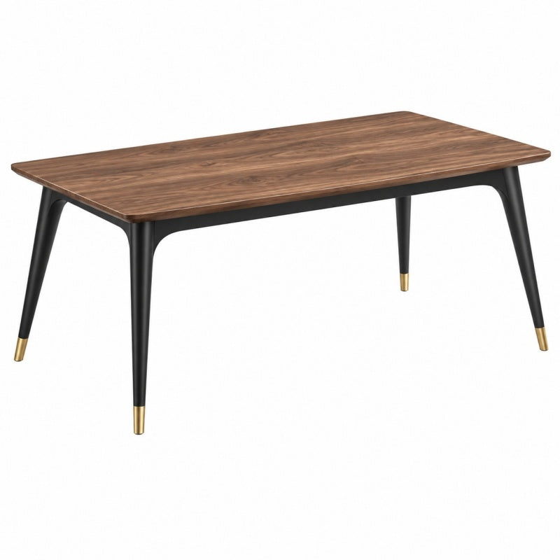 Stół jadalniany 120 x 60 x 75 cm z blatem w kolorze orzechowym i metalowymi nogami w stylu retro